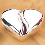Silver Plated Split Heart Ring Box