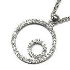 Rhodium circle of life crystal pendant 30x30mm on 16in chain ON ORDER