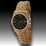 Elgin Austrian crystals with 4 diamonds gold plated $75