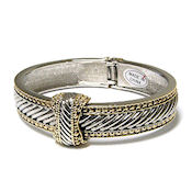 David Yurman style two tone gold bracelet sculptured cable so elegant