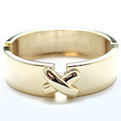7251 $18  Gold plated X, high polished hinged metal