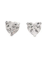 4.45ctw Sterling Silver heart stud earrings