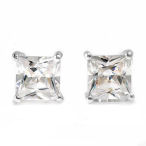 Beautiful squared 8.50ctw in 5.5g sterling silver post earrings