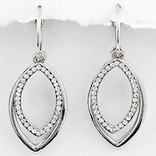 Sterling Silver, Rhodium plated with AAA crystals 2.25inL