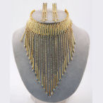 Goldtone crystal graduated drop necklace 12