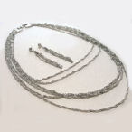 Beautiful multi  stand  16 to 20 inch length silver set rhodium plated