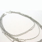 Silver multi length 16 to 22 inch with earring