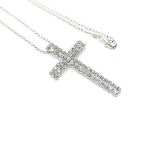 Proud to wear this 2 inch Austrian crystal and rhinestone cross 18 inch necklace