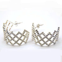 Austrian crystal rhinestone 35mm 1 and half inch and 1 inch thick
 earring