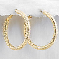 Stardust gold 1.5 inch hoop earring