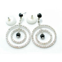  Designer 2 and half inch drop 30mm hoop rhinestone and Austrian crystal earrings