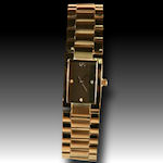 Ladies Capital by George dress watch battery quartz, 165 FT water resistant Tonneau style case black dial $48