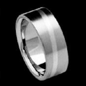 Titanium 8mm wide high polish with etched strip