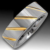 Tungsten Carbide 16.7 grams high polish with 18k Gold inlay only for the distinctive one