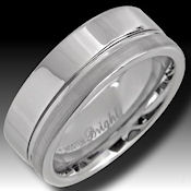 Tungsten Carbide 15.3 grams sheer high polish with brushed edge 8mm wide