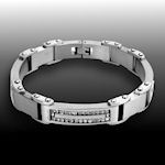 316 Stainless steel High polish and Matte clear stunning  diamonds clasp closure 9inL 15mmW 5mmH