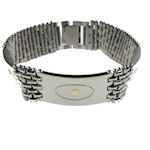 316 Stainless Steel Bracelet with 18k Gold Inlay 8.5inL 18mmW 