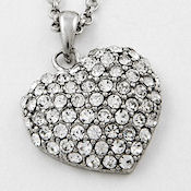 silvertone heart 25in chain