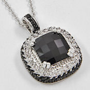 Silver and a Jet CZ... simply Elegant 16inL