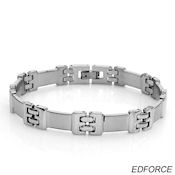8240 $38 Ed force stainless steel 37.g fold over clasp 11mm wide 8.5in long 3.mm deep