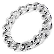 8276 $ 50 316L stainless steel link bracelet, high Polish, 9in long, 15mm wide fold over clasp HOT!
