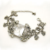   Victorian style  Clear  1.5inch Austrian crystal 9in Long with lobster closure